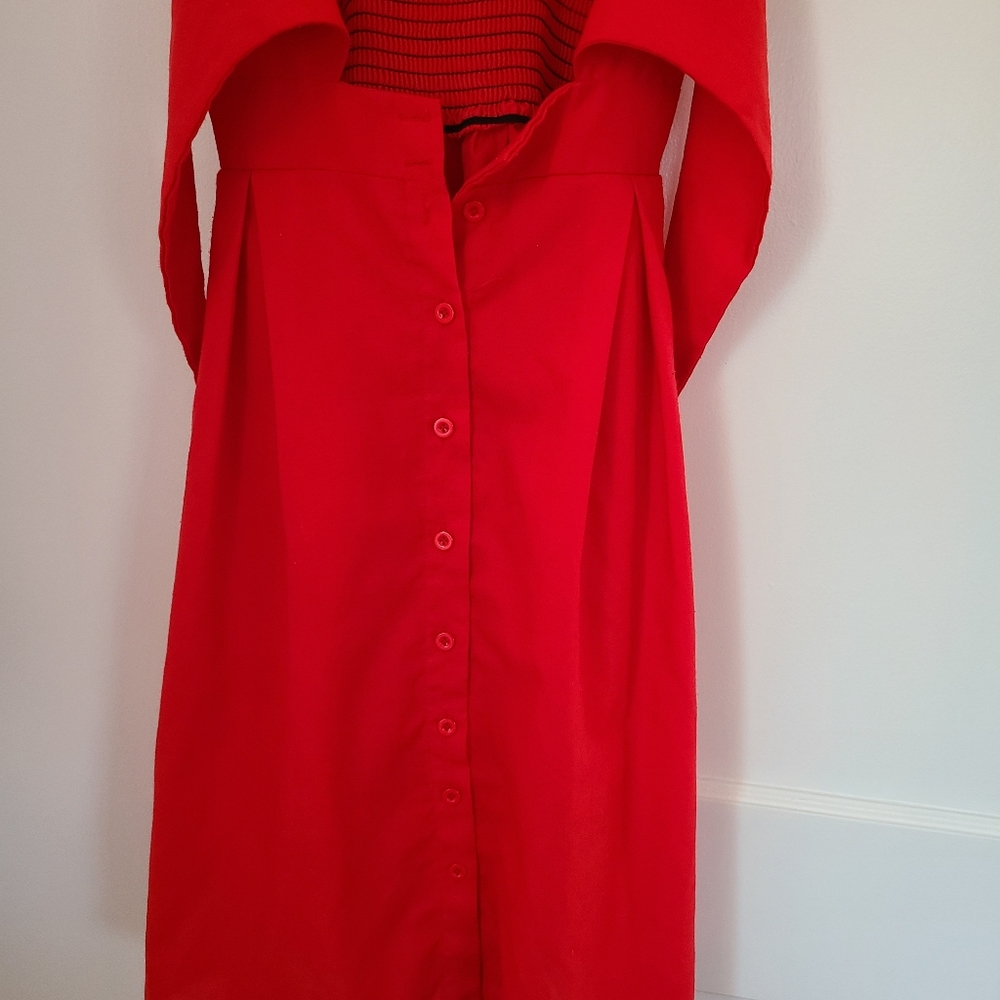 Women Dress Tie Front V-Neck Spaghetti Strap Button Down small - Picture 5 of 12